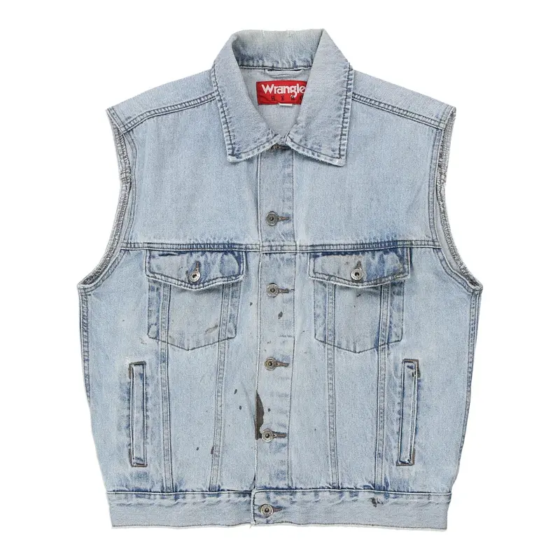 Wrangler Denim Gilet - Medium Blue Cotton Blend