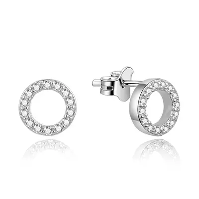 Beneto AGUP1461 Sparkling Silver Stud Earrings