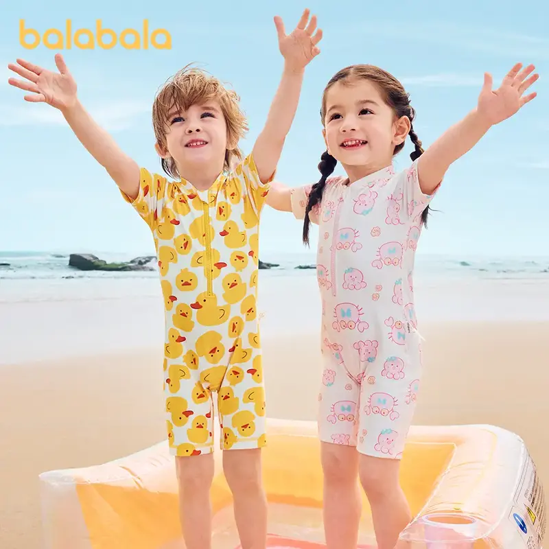 Balabala children's swimsuits boys and girls one-piece swimsuit outdoor sunscreen chlorine-resistant quick-drying small child...