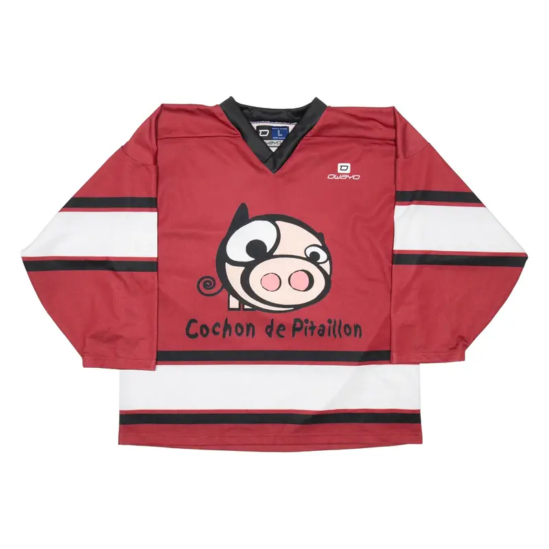 OWAYO Cochon De Pitaillon Mens Jersey Red Long Sleeve V-Neck L