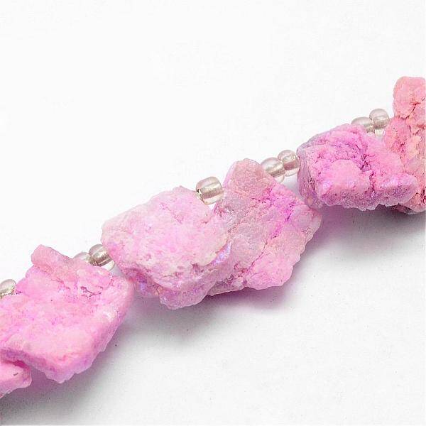 Electroplated Natural Agate Bead Strands