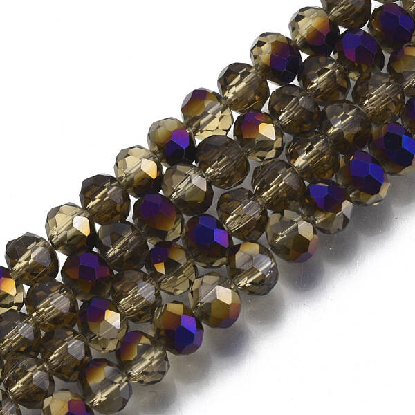 Electroplate Transparent Glass Beads Strands