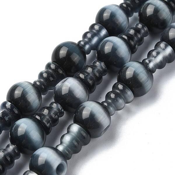 Cat Eye 3-Hole Guru Bead Strands