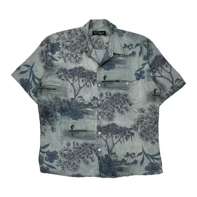 Tori Richard Hawaiian Shirt - Large Blue Viscose