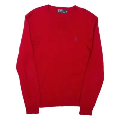 POLO RALPH LAUREN Mens Jumper Red Tight Knit S