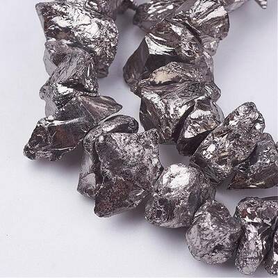 Electroplated Natural Quartz Crystal Bead Strands