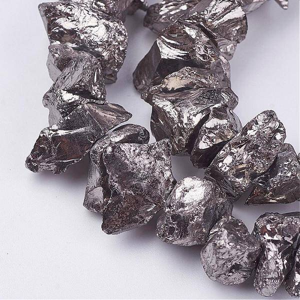 Electroplated Natural Quartz Crystal Bead Strands