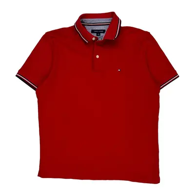 Tommy Hilfiger Polo Shirt - Medium Red Cotton