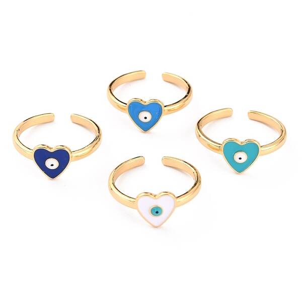Brass Enamel Cuff Rings
