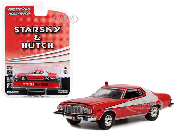 1976 Ford Gran Torino Red with White Stripes (Crashed Version) \