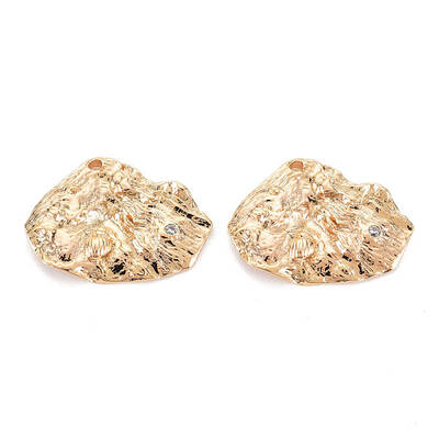 Brass Micro Pave Clear Cubic Zirconia Pendants