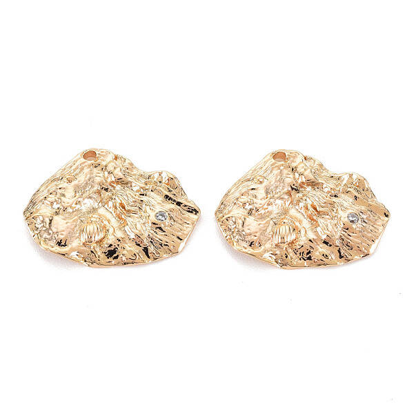 Brass Micro Pave Clear Cubic Zirconia Pendants