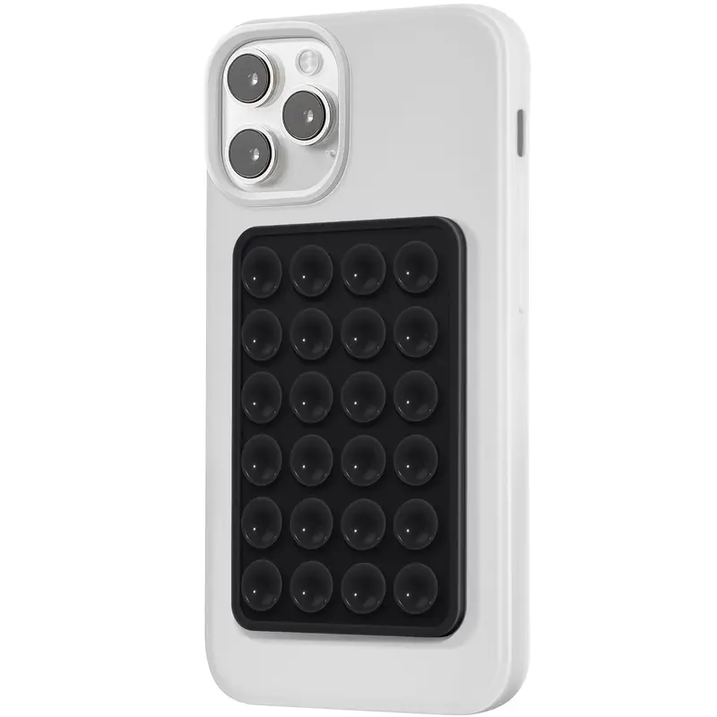 Suction Phone Case Adhesive Mount, Silicone Sticky Phone Grip, Hands-free Mirror Shower Mobile Phone Holder for Selfies and V...