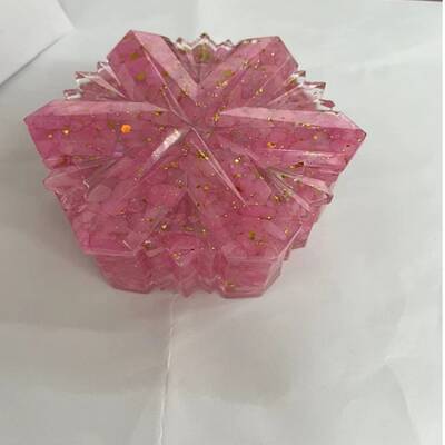 Natural Rose Quartz Snowflake Display Decorations with Paillette