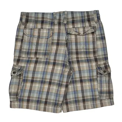 Levis Checked Cargo Shorts - 34W 10L Blue Cotton | Size: 34″ waist