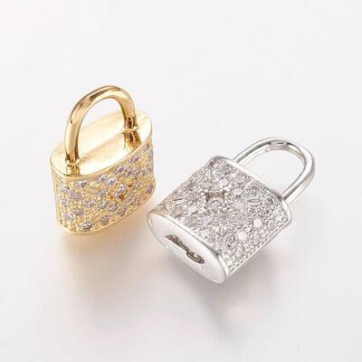 Brass Micro Pave Cubic Zirconia Pendants