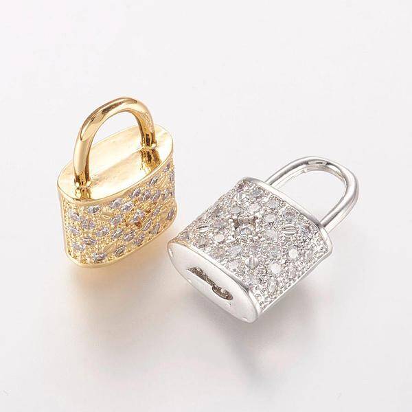 Brass Micro Pave Cubic Zirconia Pendants