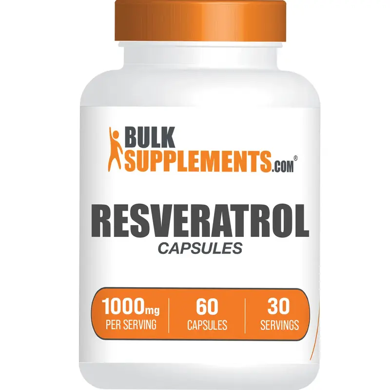 BulkSupplements - Resveratrol Capsules - Immune - Heart Health - 60-180 Capsules - 500mg-1000mg per Serving