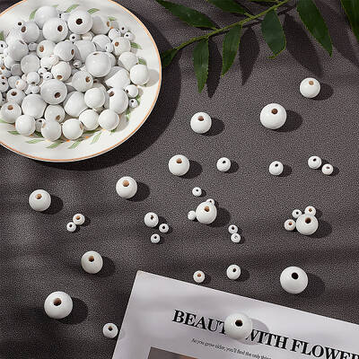 Dyed Natural Wood Beads