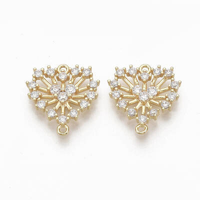 Brass Micro Pave Clear Cubic Zirconia Links