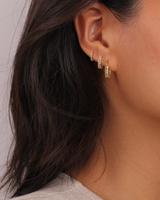 CAROVO 14K Gold Hoop Earrings Gold Plated Earring Set Rhinestone Cubic Zirconia Hoop Earrings   Chunky Small Gold Hoops Huggi...