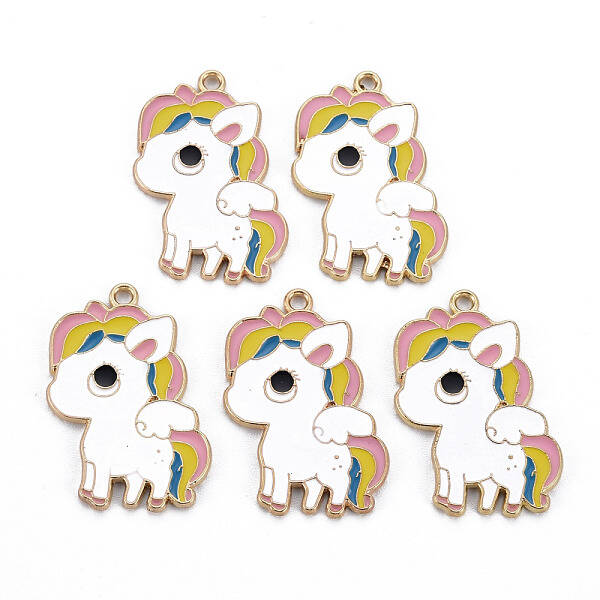 Rack Plating Alloy Enamel Pendants