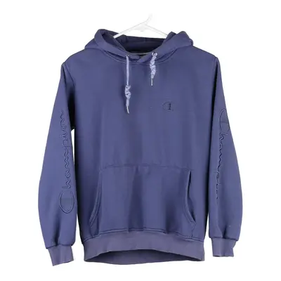 Champion Hoodie - Small Blue Cotton Blend
