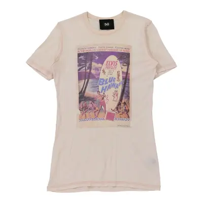 Dolce & Gabbana Graphic T-Shirt - Small Pink Cotton