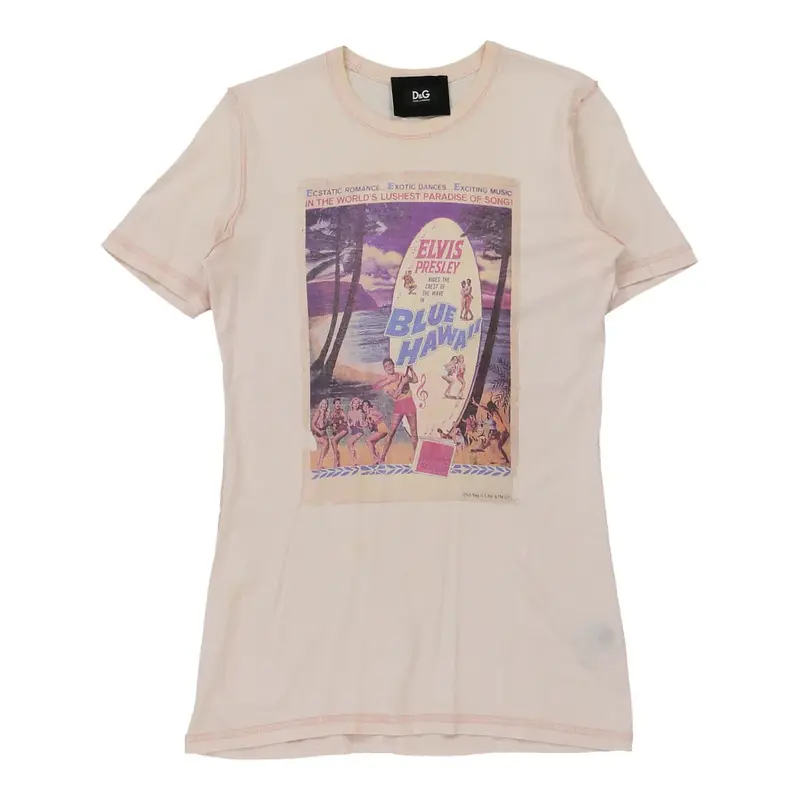 Dolce & Gabbana Graphic T-Shirt - Small Pink Cotton