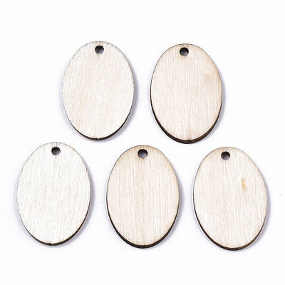 Unfinished Natural Poplar Wood Pendants