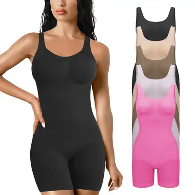 Shorts Bodysuit for Women Tummy Control Shapewear Seamless Sexy Butt Lifting Workout Bodycon One Piece Short Jumpsuit Comfort...