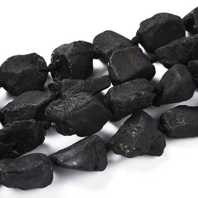 Rough Raw Natural Black Spinel Beads Strands