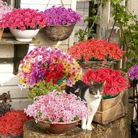 Artificial Mixed Flower, 24 Pairs Fade-proof Faux Flower, Vibrant UV-resistant Faux Plant for Hanging Planters, Garden Porch,...