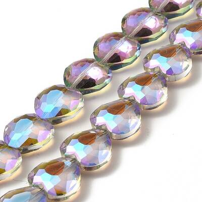 Transparent Electroplate Glass Beads Strands