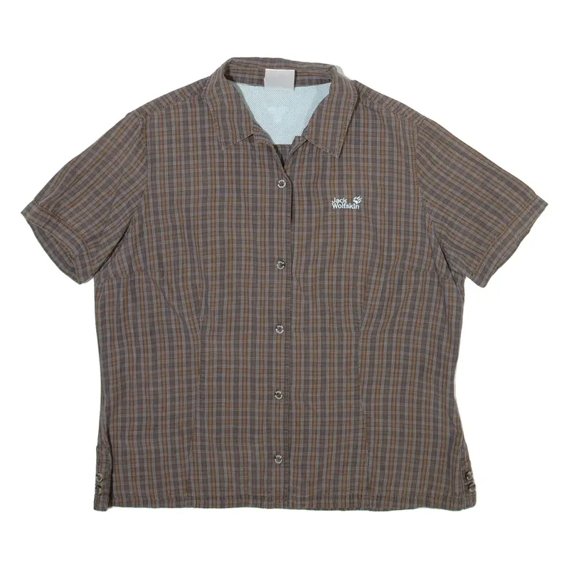 JACK WOLFSKIN Womens Shirt Brown Check L