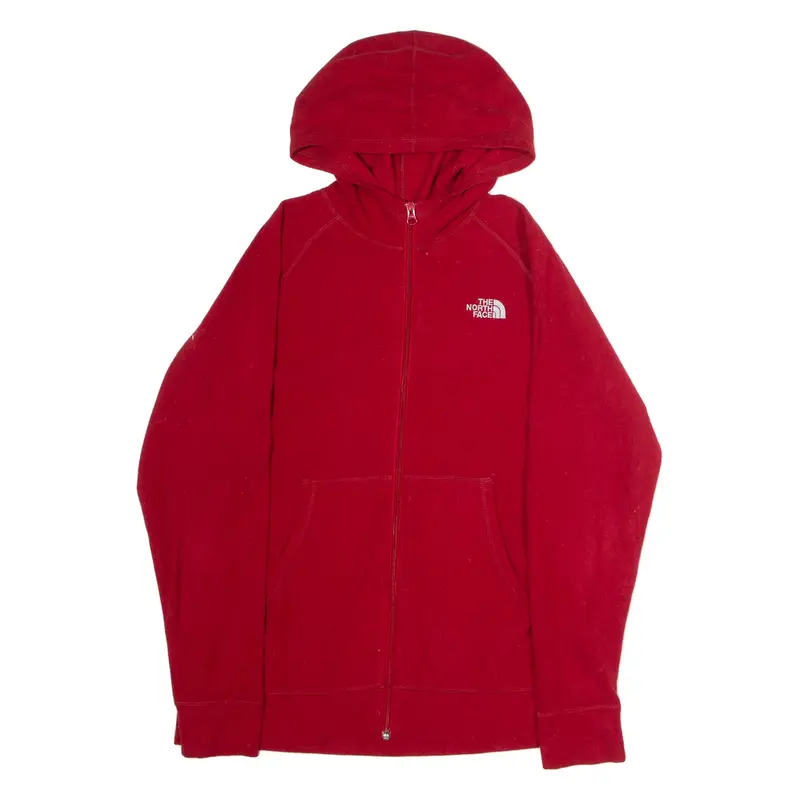 THE NORTH FACE Boys Fleece Jacket Red Hooded XL