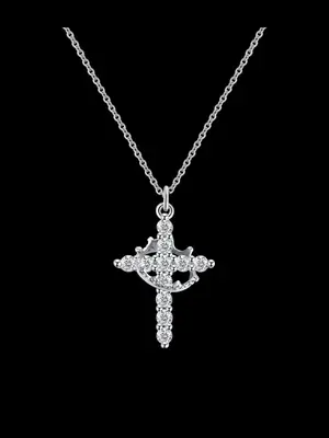 Fashion Cross Pendant Necklace for Women & Men, Fashion Jewelry for Party, Daily Clothing Decor, Trendy All-match & Exquisite...