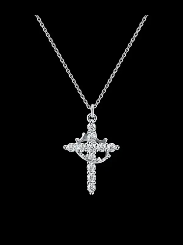 Fashion Cross Pendant Necklace for Women & Men, Fashion Jewelry for Party, Daily Clothing Decor, Trendy All-match & Exquisite...