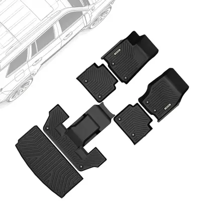 OEDRO Floor Mats All-Weather TPE for 2021-2025 Jeep Grand Cherokee L (ONLY for 6 Seat) 1st, 2nd Row Floor Mat Liners (Without...