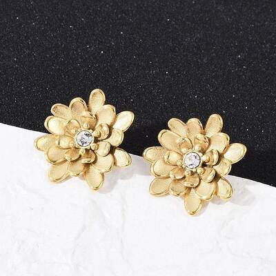 304 Stainless Steel Crystal Rhinestone Stud Earrings