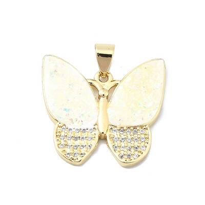Brass Micro Pave Clear Cubic Zirconia Pendants