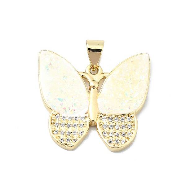 Brass Micro Pave Clear Cubic Zirconia Pendants