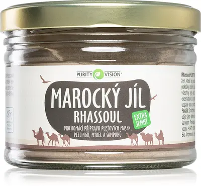 Purity Vision Rhassoul Moroccan clay for the preparation of face masks, scrubs, soaps and shampoos 450 g