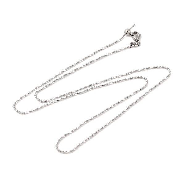 304 Stainless Steel Ball Chain Necklaces