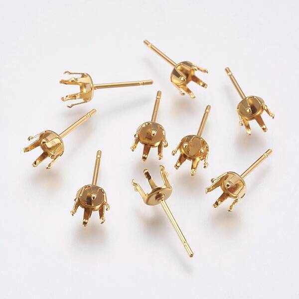 304 Stainless Steel Stud Earring Settings
