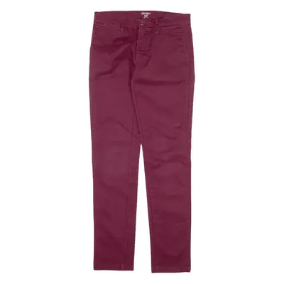 CARHARTT WIP Sid Pant Workwear Mens Trousers Maroon Slim Tapered W28 L32