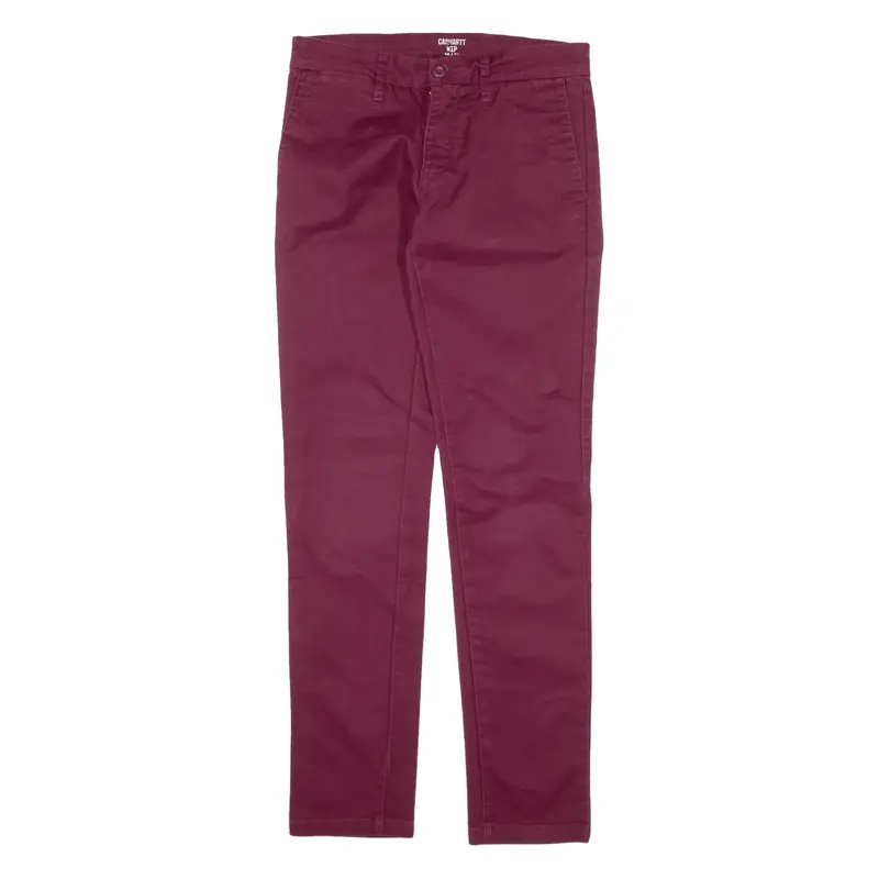 CARHARTT WIP Sid Pant Workwear Mens Trousers Maroon Slim Tapered W28 L32