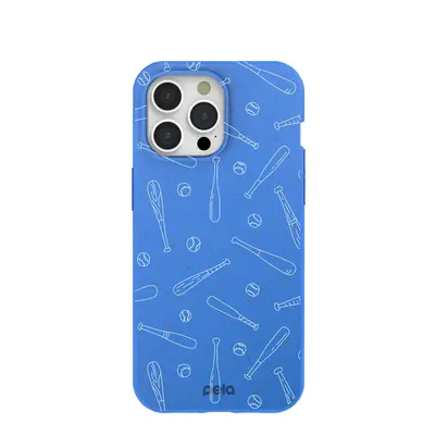 Electric Blue Ball and Bat iPhone 15 Pro Max Case