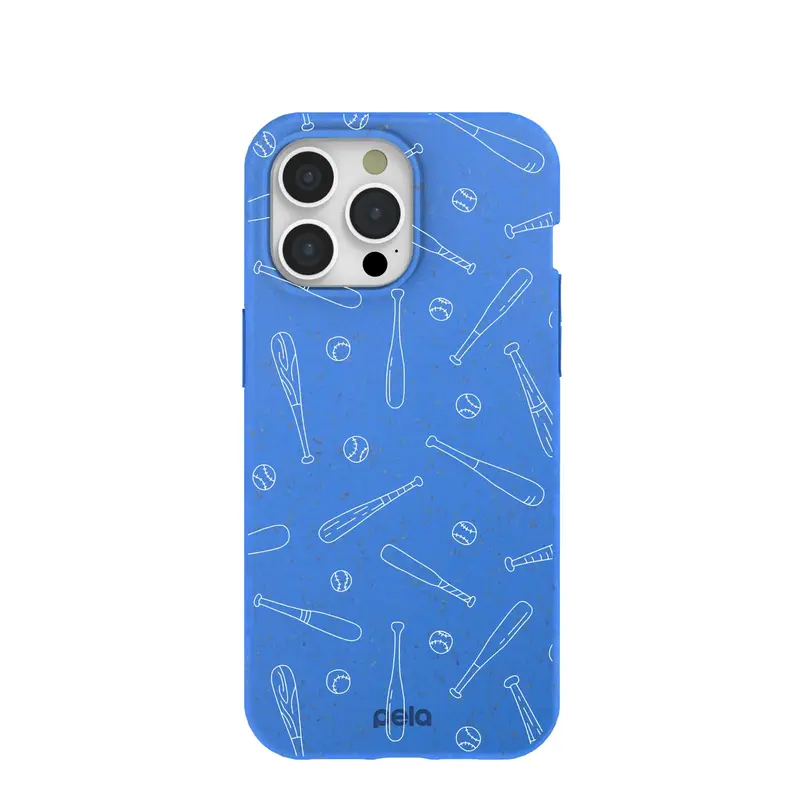 Electric Blue Ball and Bat iPhone 15 Pro Max Case