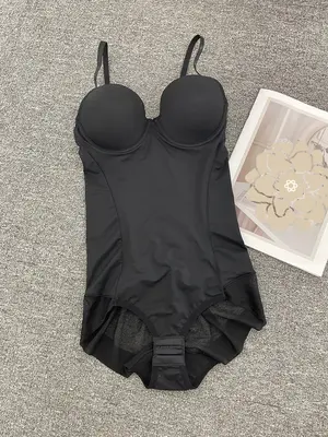 Women's Solid Ruched Sheer Cami Shapewear Bodysuit, Solid Adjustable Strap Body Shaper for Daily Wear, Women's Shapewear for ...